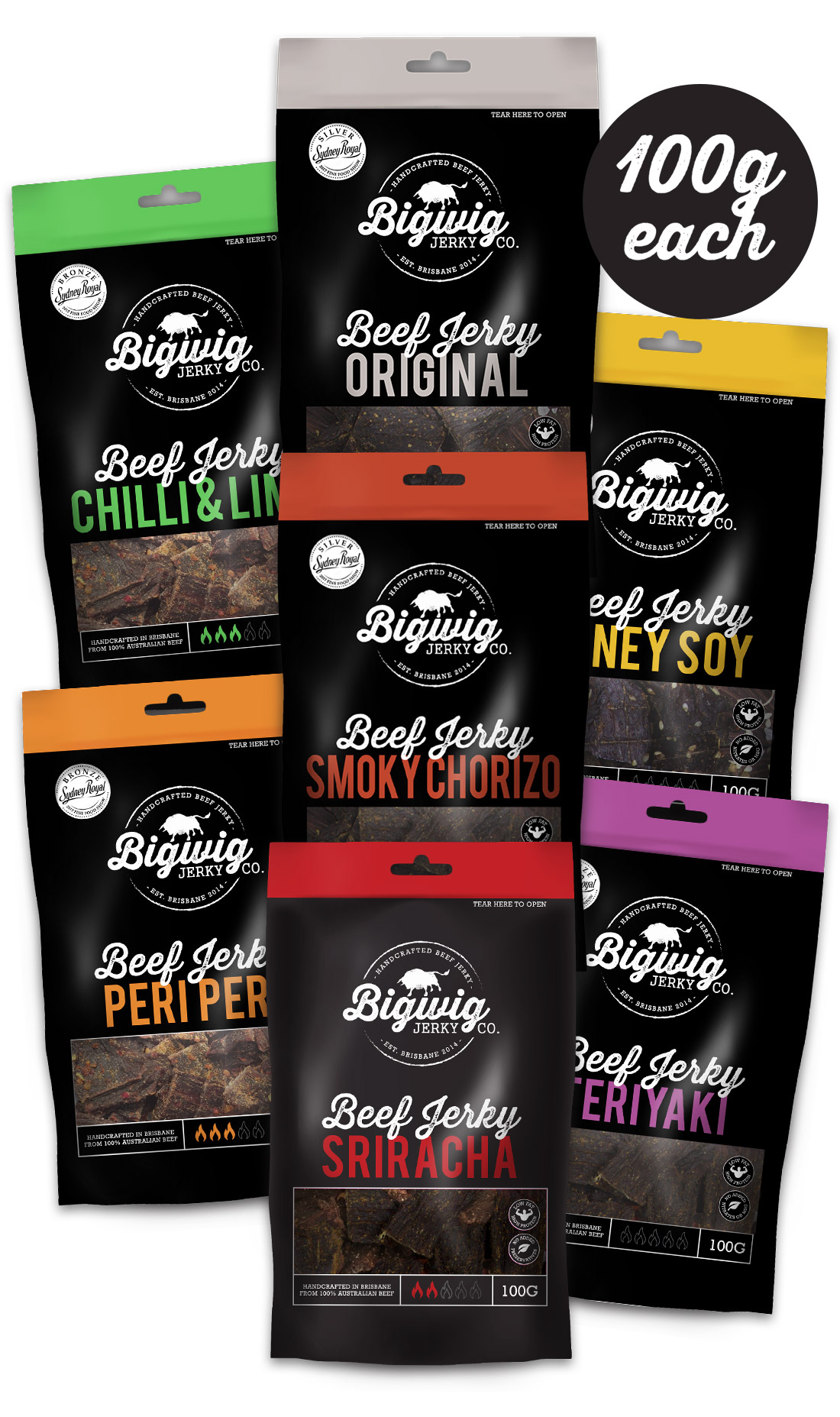 7 x 100g Jerky Variety Bundle – Save $20
